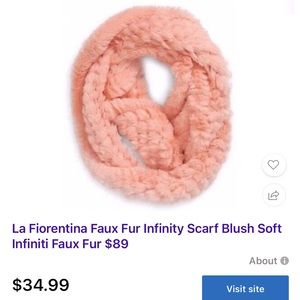NWOT . . .  La Fiorentina Faux Fur Infinity Scarf  |  Blush